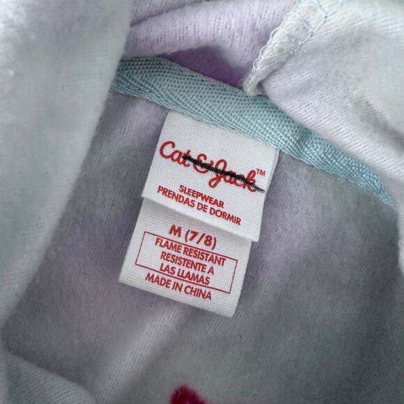 Cat & Jack Girls' Union Suit Sleeper Size Medium (7/8) - Picture 2 of 5